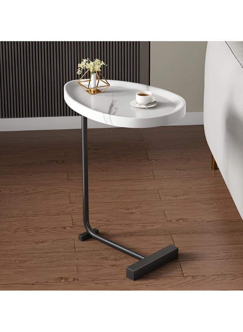 Generic C-Shaped End Table,C Table for Couch,Coffee End Table,Sofa Snack Side Side Tables,with Metal Frame, Industrial for Living Room,Bedroom  - Image 2