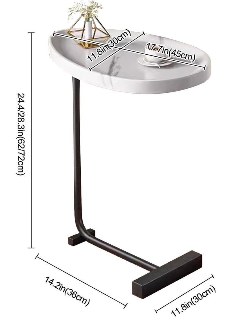 Generic C-Shaped End Table,C Table for Couch,Coffee End Table,Sofa Snack Side Side Tables,with Metal Frame, Industrial for Living Room,Bedroom  - Image 4
