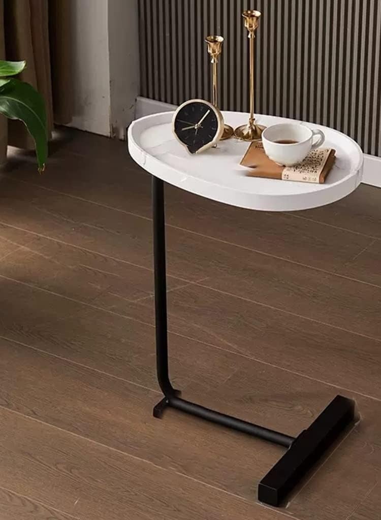 Generic C-Shaped End Table,C Table for Couch,Coffee End Table,Sofa Snack Side Side Tables,with Metal Frame, Industrial for Living Room,Bedroom  - Image 1