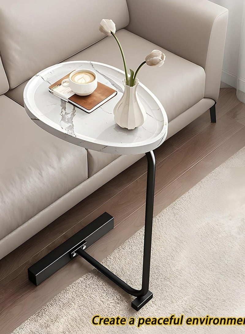 Generic C-Shaped End Table,C Table for Couch,Coffee End Table,Sofa Snack Side Side Tables,with Metal Frame, Industrial for Living Room,Bedroom  - Image 3