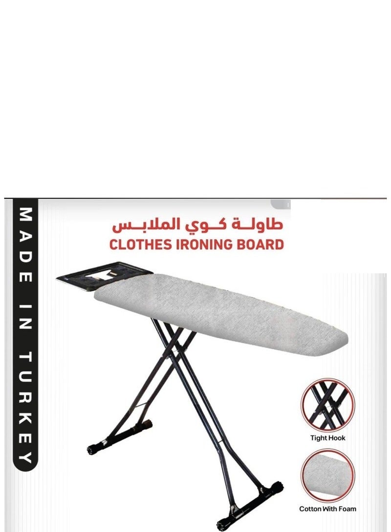 TURKISH IRON Board WITH Heat Resistant Cover, 110 * 33cm, Iron Board, Iron Rest, Anti-Skid Feet - Image 1