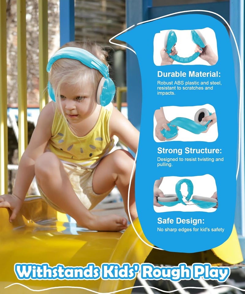 PROHEAR 032 2.0 Kids Noise Cancelling Headphones with Adjustable Headband - 25dB NRR Autism Ear Protection for Child at Mowing Studying Sleeping Racing - Blue and Pink, 2 Pack - Image 5