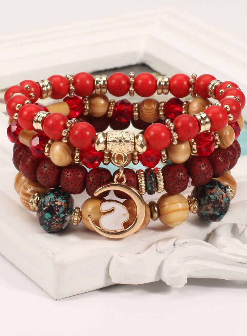 4-pieces set Bohemian Beaded Bracelets - Image 1