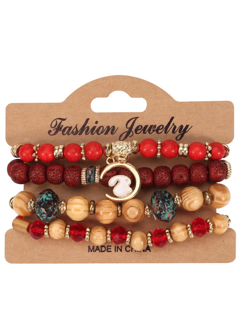 4-pieces set Bohemian Beaded Bracelets - Image 2