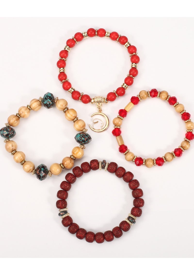 4-pieces set Bohemian Beaded Bracelets - Image 3