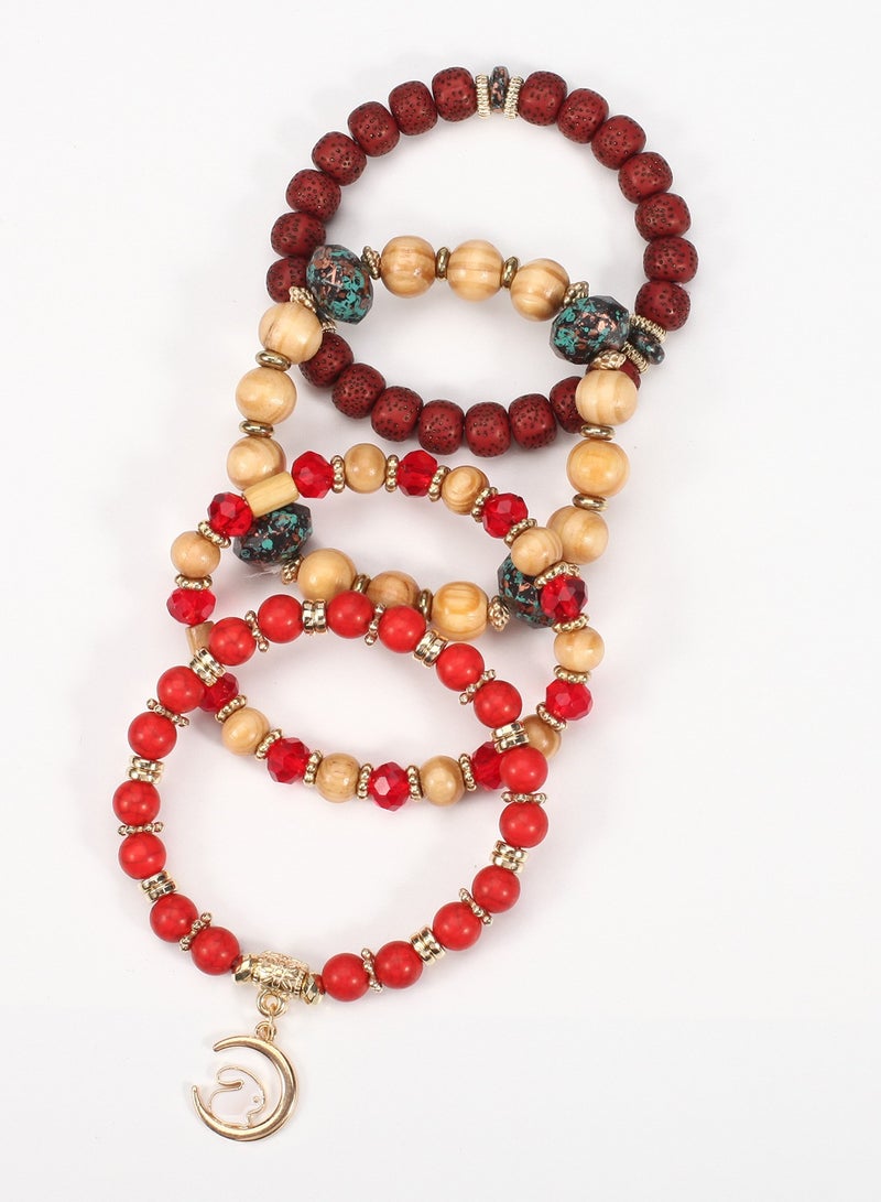 4-pieces set Bohemian Beaded Bracelets - Image 4