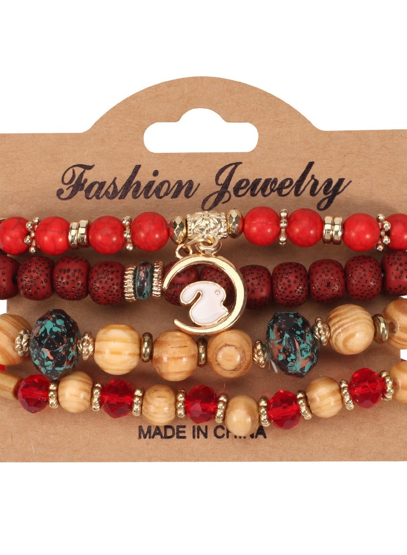 4-pieces set Bohemian Beaded Bracelets - Image 5