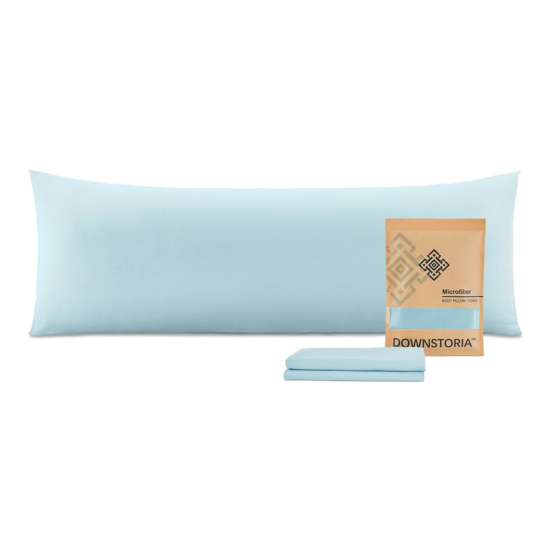 غطاء وسادة الجسم فائق النعومة من الألياف الدقيقة غلاف وسادة طويل بإغلاق ظرف كبير 20x54 بوصة أزرق فاتح