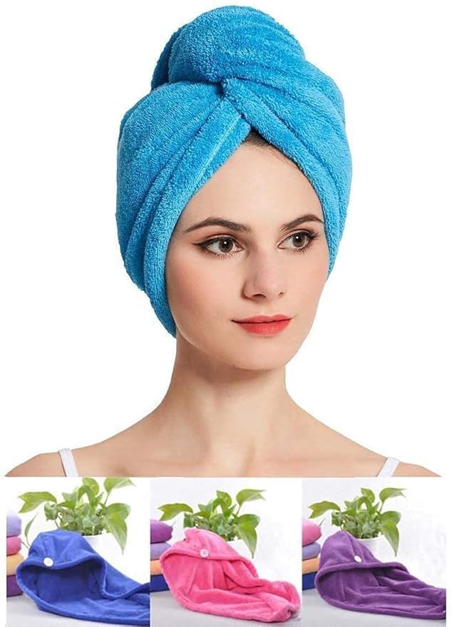 Vyllexa Vyllexa Quick Turban HairDrying Absorbent Microfiber Towel Dry Shower Caps Bathrobe Hat Magic Hair Wrap for Women