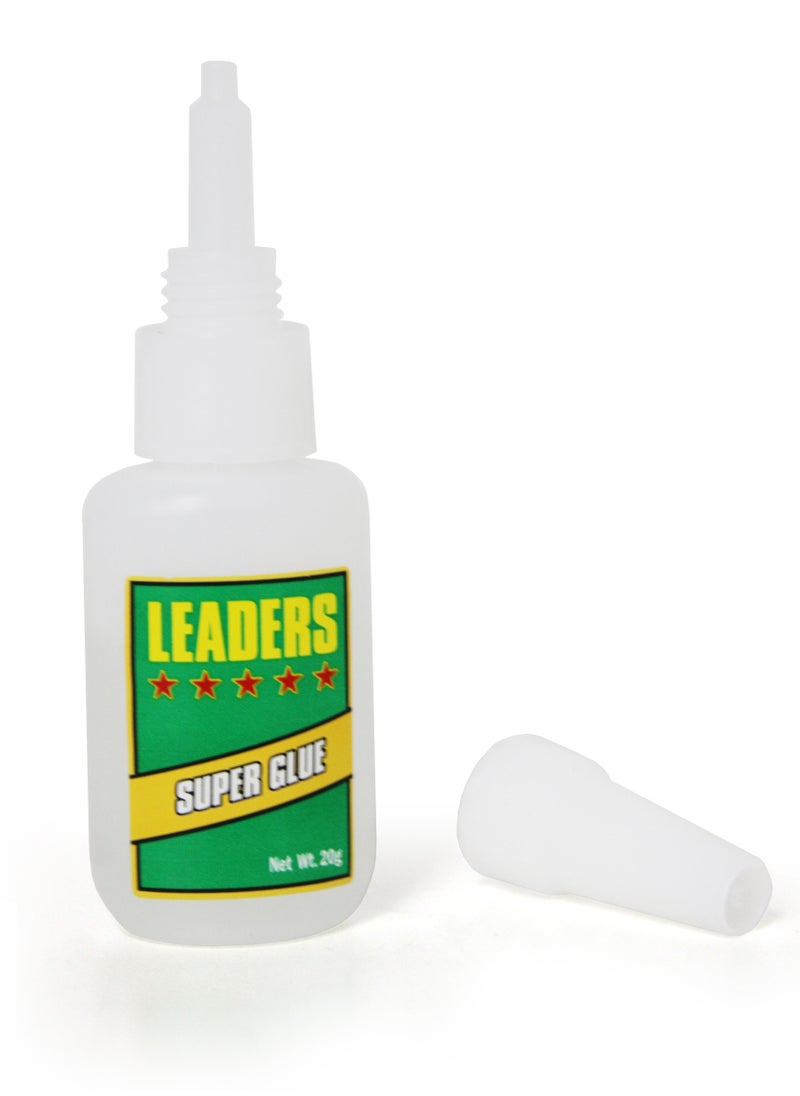Leaders - LEADERS Instant Super Glue 20g – Extra Strong, Fast-Drying Adhesive for Metal, Plastic, Ceramic, Rubber, Paper, Porcelain, Stone – All-Purpose Repair Glue - Image 1