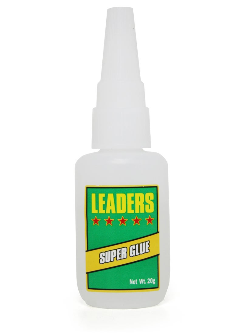 Leaders - LEADERS Instant Super Glue 20g – Extra Strong, Fast-Drying Adhesive for Metal, Plastic, Ceramic, Rubber, Paper, Porcelain, Stone – All-Purpose Repair Glue - Image 1