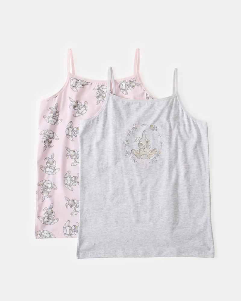 Redtag Senior Girls Pink And White Thumper Vest (Pack of 2)