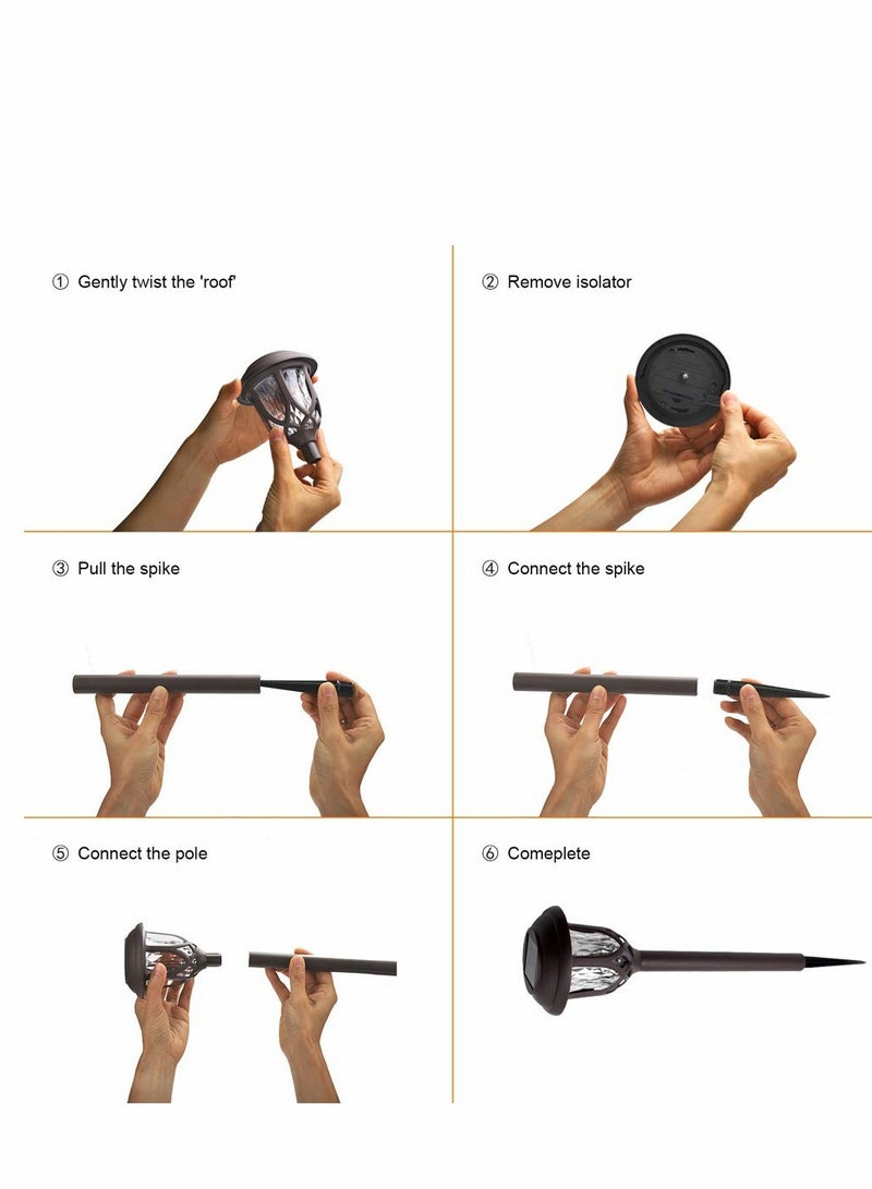 10 Pack Solar Lights Outdoor Decorative, Solar Pathway Lights Outdoor, Solar Powered Garden Yard Lights for Walkway Sidewalk Driveway - Image 5