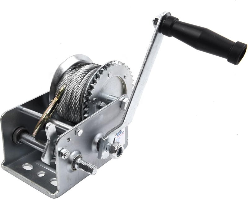 PROFLine 2500lbs Cable Hand Winch Boat Trailer Winch Two-Way Ratchet Gear Manual Winch Hand Crank Ratchet with Cable and Pulley Crane Weight Moving for ATV Truck Towing - Image 1