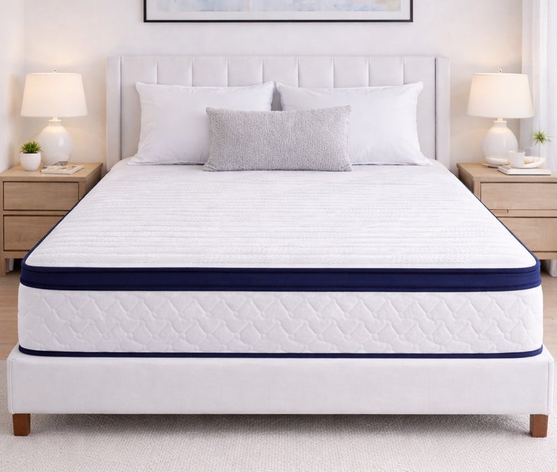 ريكسال هوم مرتبة ريكسال هوم ديلوكس بارتفاع 30 سم مع طبقة Pillow Top فوم، دعم طبي تقويمي صلب، عزل الحركة، توازن العمود الفقري وتخفيف الضغط – مقاس 200 × 200 سم (سوبر كينغ) - Image 1