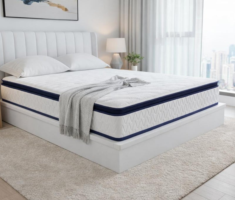 ريكسال هوم مرتبة ريكسال هوم ديلوكس بارتفاع 30 سم مع طبقة Pillow Top فوم، دعم طبي تقويمي صلب، عزل الحركة، توازن العمود الفقري وتخفيف الضغط – مقاس 200 × 200 سم (سوبر كينغ) - Image 2