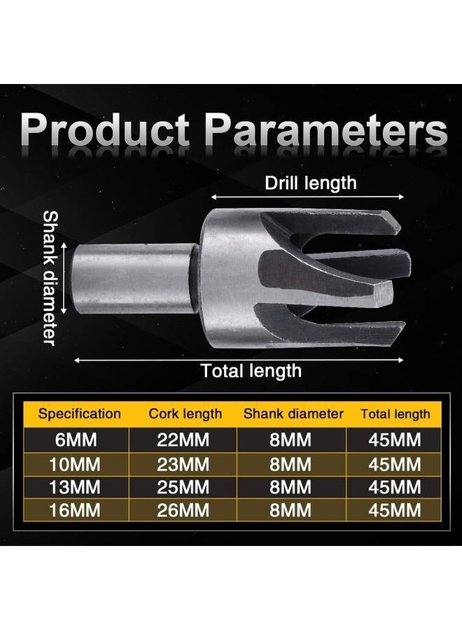 4PCS Wood Plug Cutter Cutting Tool Tapered Claw Type Wood Plug Hole Cutter Cutting Tool Cork Drill Bit Knife 6mm,10mm,13mm,16mm  - Image 2