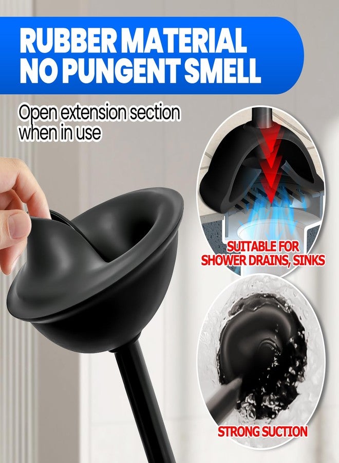 Denvlex 2 in 1 Toilet Brush and Plunger Set, Extended Handle Plunger,Toilet Bowl Brush Plunger Set,Bathroom Cleaning Tools,Cleaning Brush,Cleaning Supplies,Toilet Brush Plunger Combo,Black（19.8inch） - Image 5
