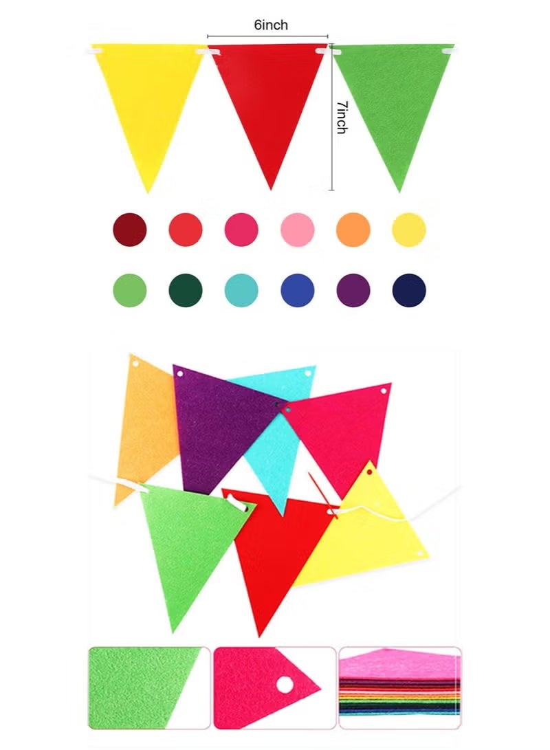 Amscan 2-PCS Colorful Triangle Banners for Children’s Day, Anniversary, and Party Decorations, Perfect for Birthdays, Festivals, Outdoor Events, and Family Gatherings,Birthday parties，School decoration - Image 2