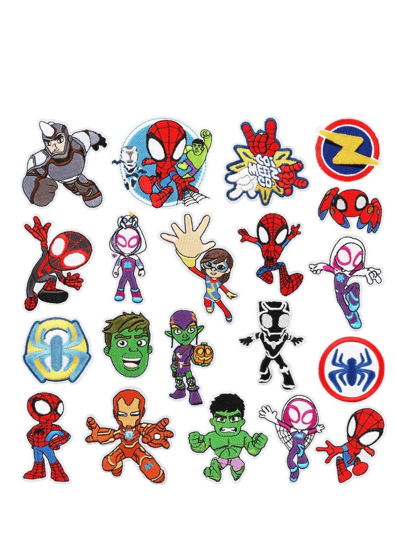 Iron on Patches for Clothing, 20 Pieces Decorative Patches Patches for Backpacks Embroidered Iron on/Sew on Decorative Applique Patch Patches for Clothing Jeans, Jackets, Shirts, Bag, Caps - Image 1