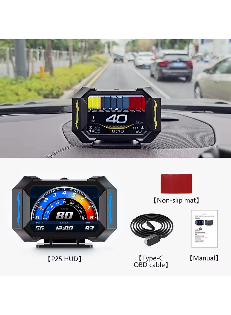 عداد سرعة سيارتك على الزجاج الأمامي - شاشة واضحة وصوتية - كيلومتر\/ساعة - مع كابل USB وشاشة LED رقمية - تنبيه سرعة القيادة بالأميال في معظم السيارات والشاحنات والحافلات وغيرها - Image 3