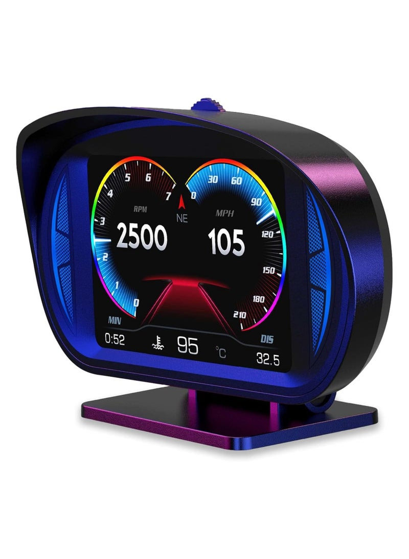عداد سرعة سيارتك على الزجاج الأمامي - شاشة واضحة وصوتية - كيلومتر\/ساعة - مع كابل USB وشاشة LED رقمية - تنبيه سرعة القيادة بالأميال في معظم السيارات والشاحنات والحافلات وغيرها - Image 4