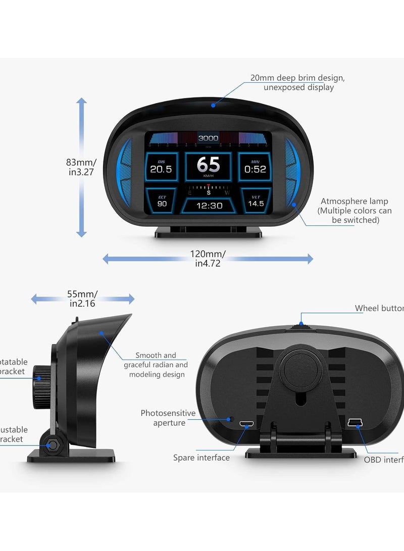 عداد سرعة سيارتك على الزجاج الأمامي - شاشة واضحة وصوتية - كيلومتر\/ساعة - مع كابل USB وشاشة LED رقمية - تنبيه سرعة القيادة بالأميال في معظم السيارات والشاحنات والحافلات وغيرها - Image 5