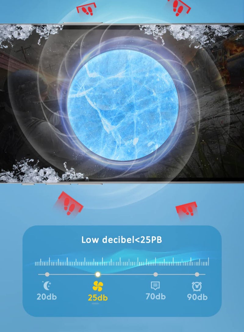 Phone Cooler, Phone Cooling Fan for Gaming, 2 Modes, Adsorption Design, Semiconductor Phone Cooler with RGB Light,Mini Phone Cooler for Mobile Phone Tablet PC