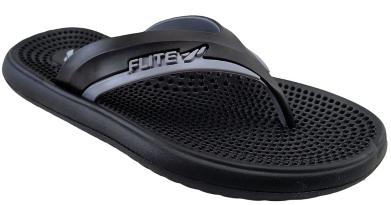 FLITE Men's Slides/Slipper/Sandals/Shoes/Daily Use Slipper (Black, 10) - Image 1