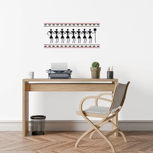 SWAGSTATION Tribal Dance Warli Art Stencil - 6x6 Inches 2 Reusable DIY Stencils for Painting on Canvas and Wall - Craft Stencil - Image 3