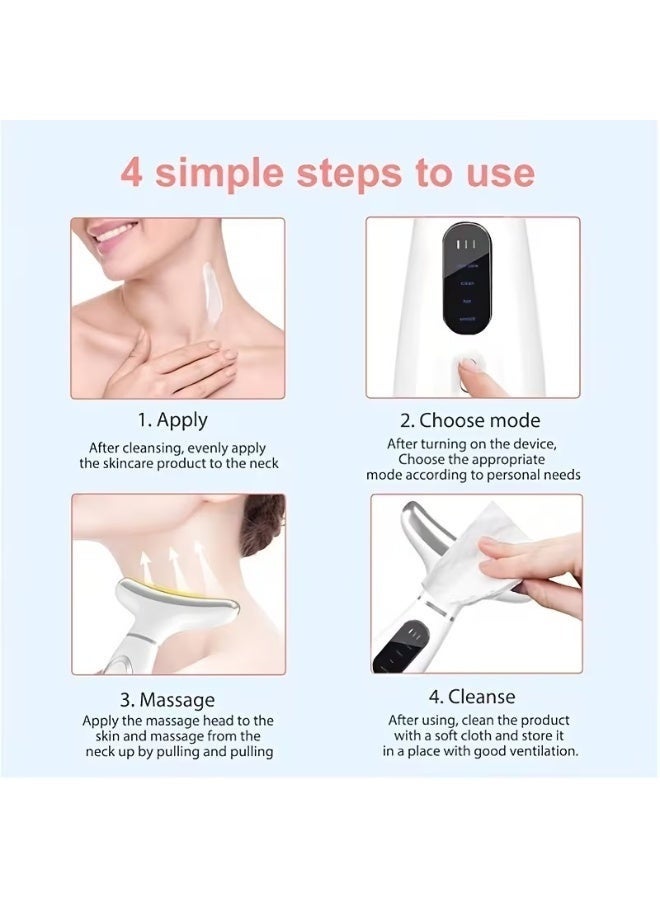 جهاز تدليك الوجه بتقنية LED مع 4 أوضاع، أداة كهربائية لشد البشرة، جهاز تجميل مضاد للشيخوخة للرجال والنساء، جهاز تدليك وجه محمول للاستخدام المنزلي والسفر - متعدد الألوان - Image 4