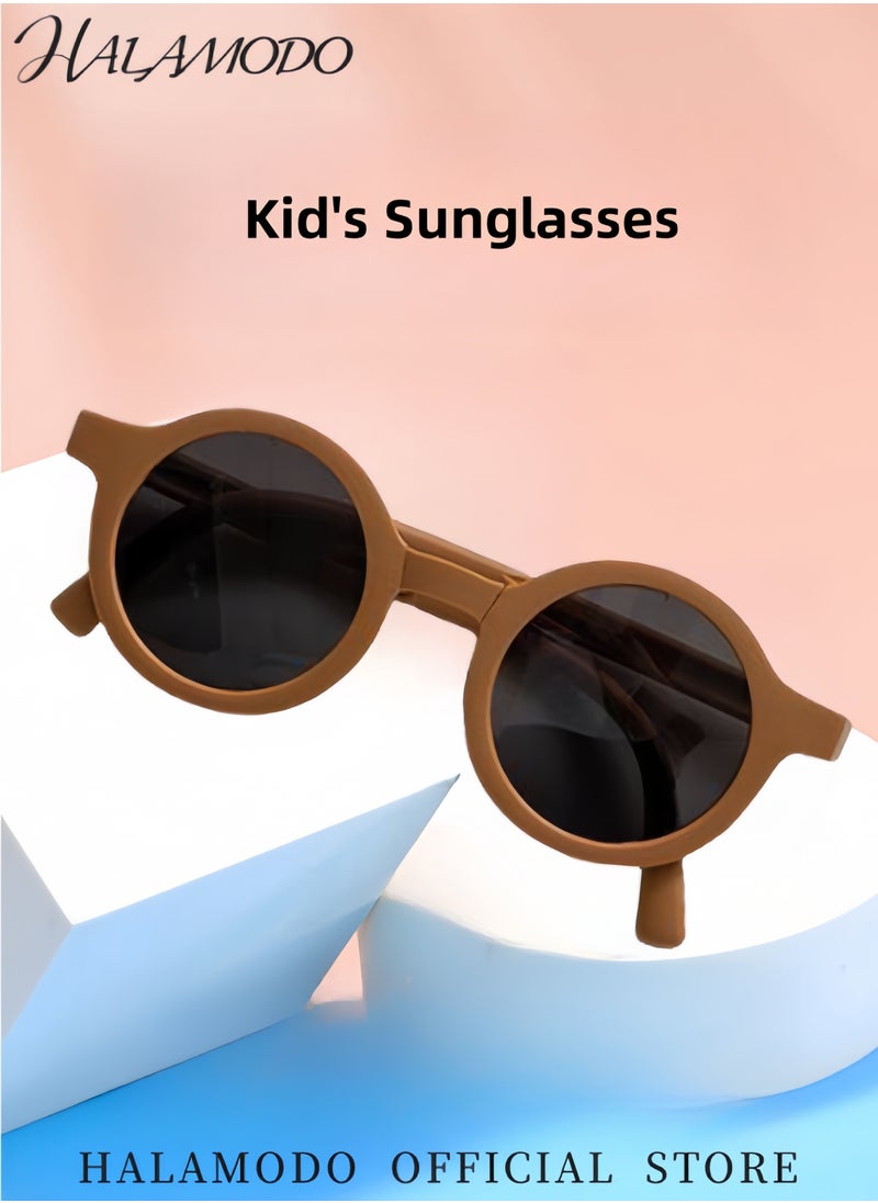 HALAMODO Kid's Sunglasses Fashion Round Sunglasses Toddler Sunglasses to Reduce Glare and UV Protection Folding Polarized Sunglasses Portable Sunglasses for Kids Boys Girls Beach Outdoor Sports  - Image 2
