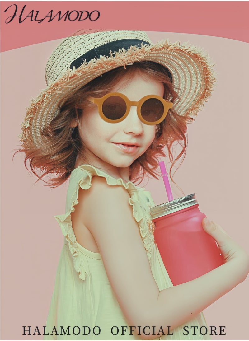 HALAMODO Kid's Sunglasses Fashion Round Sunglasses Toddler Sunglasses to Reduce Glare and UV Protection Folding Polarized Sunglasses Portable Sunglasses for Kids Boys Girls Beach Outdoor Sports  - Image 5