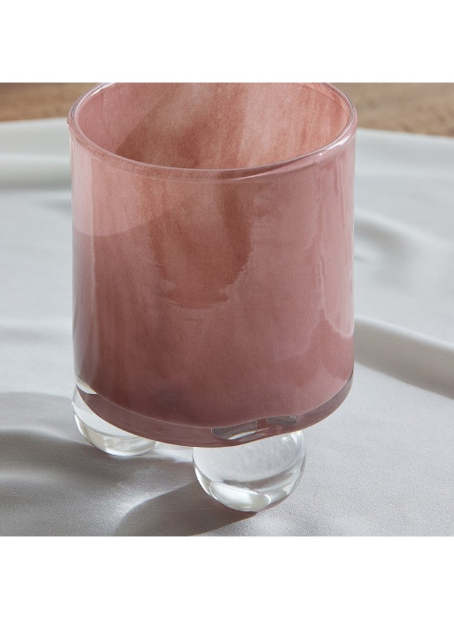 Home Box Auden Glass Candleholder with Glass Round Stand 10.5 x 13.9 x 10.5 cm  - Image 3