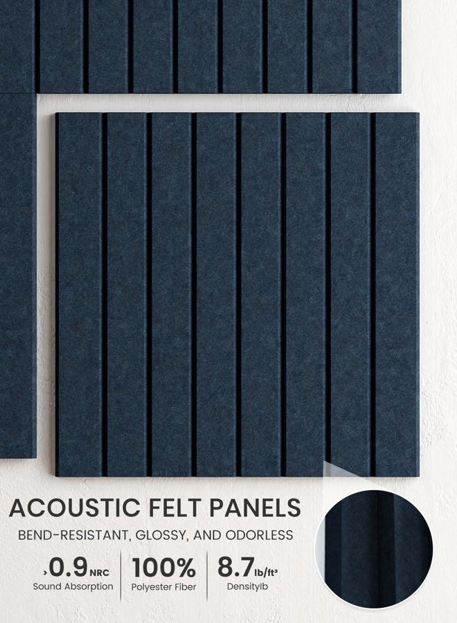 Bumusty Large Cork Board 36"x24" Alternative - 6 Pack Felt Wall Tiles with 40 Safe Removable Adhesive Tabs, 30 Pushpins, Cork Boards for Walls Pin Board Notice Board Office Decor-Denim Blue - Image 3