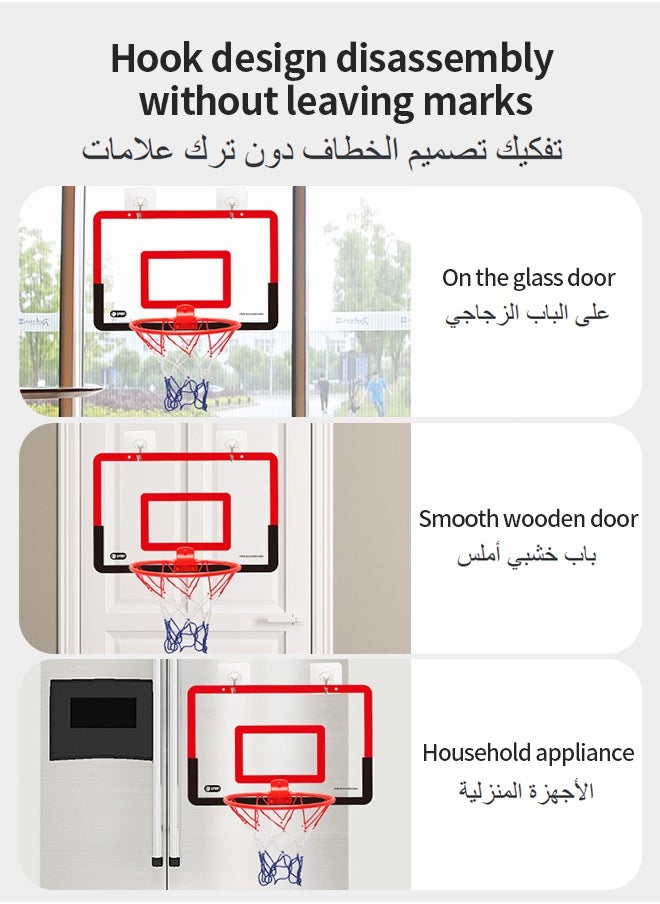 Golivn Indoor Mini Basketball Set for Kids Over The Door Basketball Hoop Office Basketball Hoop for Teens and Adults Mini Hoops Door Room Office Basketball Goal Indoor with 1 Balls.  - Image 5