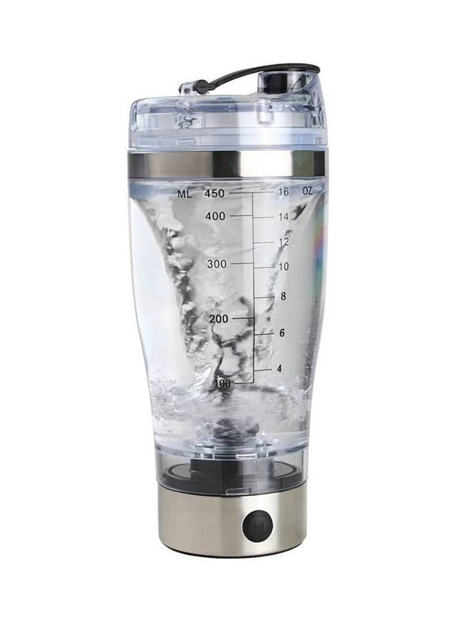Portable Shaker Cup Clear/Silver 450ml
