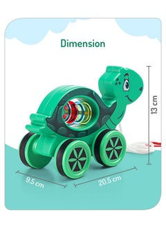 Storio Storio Baby Products Pull Along Toddler Toy, Pull Along Toy with Attractive Design, Developmental Toy for 1 Year Old Girl Boy - Turtle  - Image 4