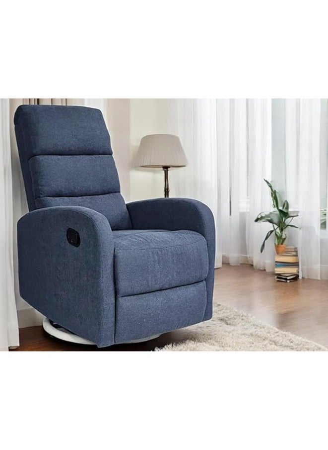 Multi Home Furniture Best Single Recliner 360 Sofa MH-03855 FABRIC Modern Rocker Ergonomic Lounge 360 Degree Swivel With Single Sofa Seat Living Room Chair (Blue)  - Image 5