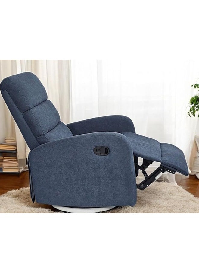 Multi Home Furniture Best Single Recliner 360 Sofa MH-03855 FABRIC Modern Rocker Ergonomic Lounge 360 Degree Swivel With Single Sofa Seat Living Room Chair (Blue)  - Image 2