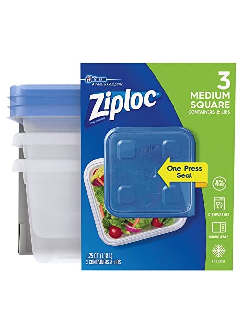 Ziploc Ziploc Plastic Food Storage Container Set Clear Pack of 3 
