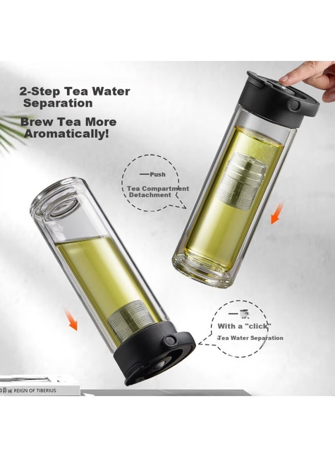 PAKCHOICE زجاجة شاي باك تشويس مع شفط مغناطيسي، زجاجة ماء مزدوجة الطبقة للرجال، قسم شاي محمول - Image 3