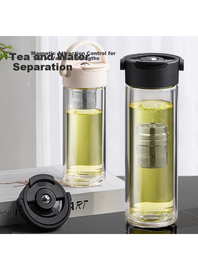 PAKCHOICE زجاجة شاي باك تشويس مع شفط مغناطيسي، زجاجة ماء مزدوجة الطبقة للرجال، قسم شاي محمول - Image 5