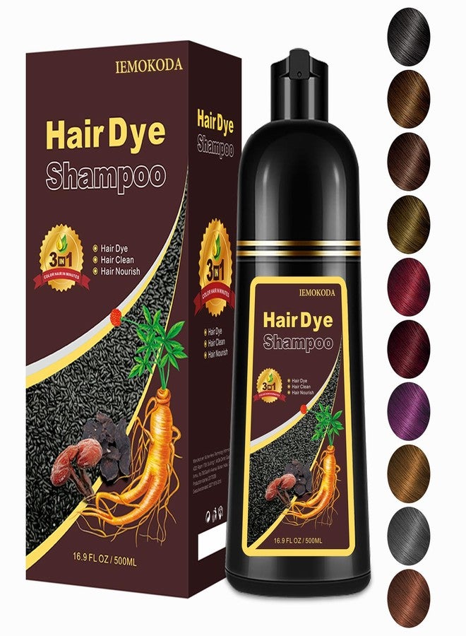 Agthyuve Hair Dye Shampoo 3 in 1, Black Hair Dye 16.9 FL Oz, Hair Shampoo, Semi-Permanent Hair Color Shampoo, Lasts 30 Days (Black) - Image 1