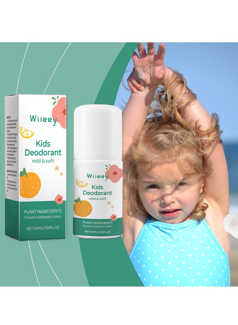 wiieey Deodorant for Kids & Teens, Aluminum Free, Alcohol-Free, Paraben Free, 24 Hr Odor Protection, Clean Fresh Scent, Kids & Tweens, Hypoallergenic Deodorant 50ml (white) - Image 1