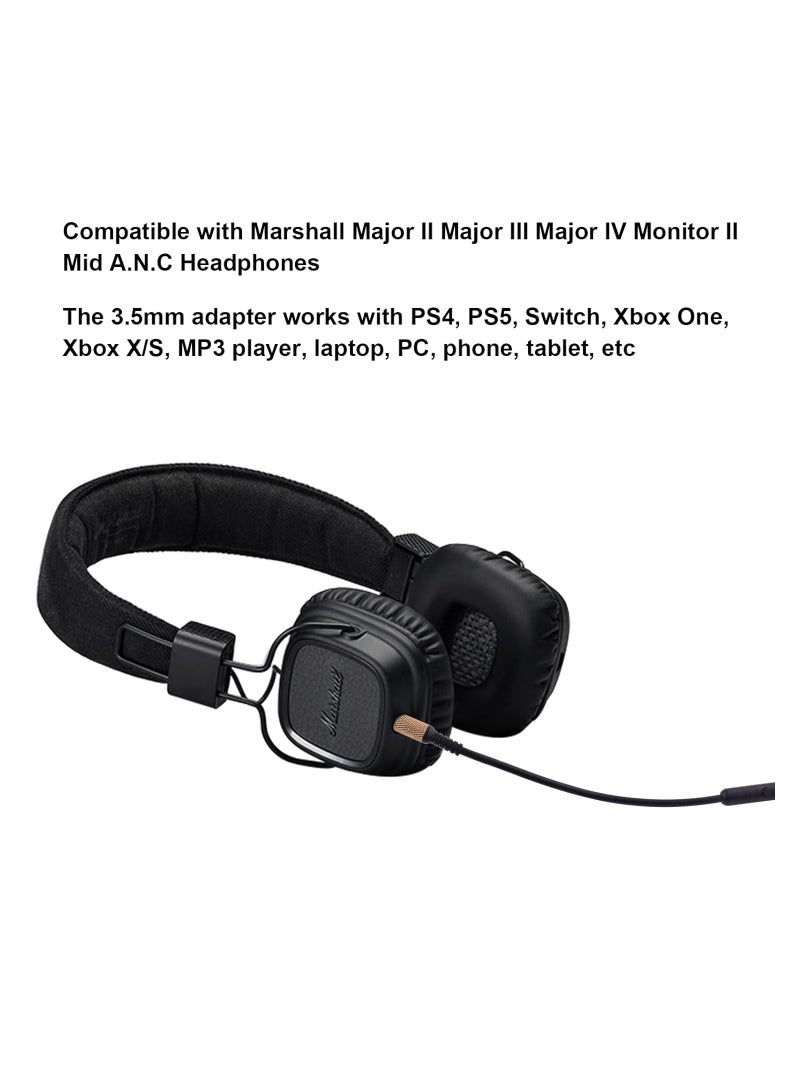 Major 3 Cable with Microphone Replacement for Marshall Major 2 Major 3 Major 4 Monitor II Mid A.N.C Headphones (3.5mm Plug, 4Ft Extended to 8.2Ft)  - Image 5