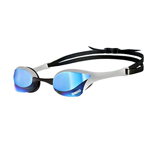 ARENA Cobra Ultra Swipe Racing Swim Goggles - Anti-Fog, Polycarbonate Mirror Lens, Yellow Copper/White