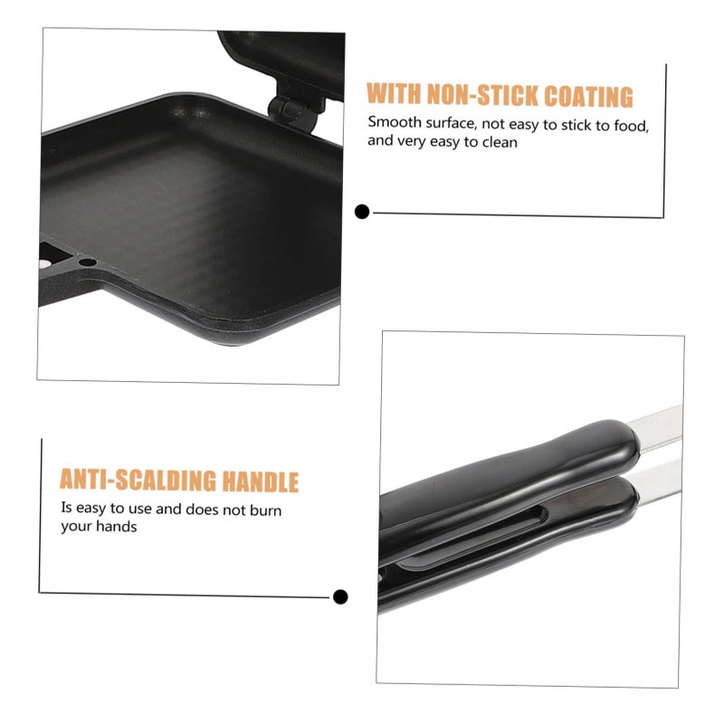 Detachable Non Stick Aluminum Frying Sandwich Baking Pan For Induction Cooktops Black - Image 5