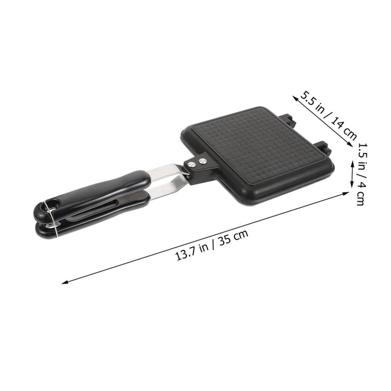 Detachable Non Stick Aluminum Frying Sandwich Baking Pan For Induction Cooktops Black - Image 3