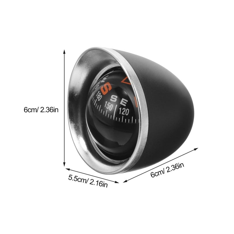 Black Car Compass Ball Dash Mount for Off Road Vehicles Boats Trucks Navigation Direction Guide - Image 3